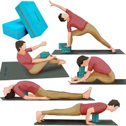 The Yogis Yoga Block | Yoga Brick (Set of 2, Extra Large Size), High-Density Premium EVA Foam Material for Strength, Balance, and Flexibility, Regular Size (9 x 6 x 3 inches, Set -2 with Belt) image 2