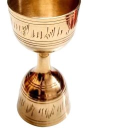 Pure Brass peg Measurer 30 & 60ml Glass, Bar Cocktail Jigger Shot Glass Metal Measure Cup Tool Shot Ounce Jigger Bar Mixed Cocktail Beaker Set of 1 image 3