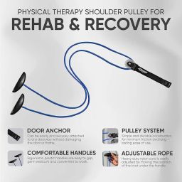 Pulley with Rope and Door Strap, Easy to Use Exercise Equipment for Frozen Shoulder and Hand/Arm Exercise Material Nylon Plastic Colour Green and Black, Smooth Action Pulley image 2