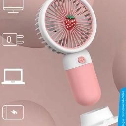 MYORA Korean Style Portable USB Fan – Rechargeable 1200mAh Battery, Up to 6 Hours Working Time, 3-Speed Modes, Low Noise, Compact & Lightweight with USB Cable (Random Color) image 1