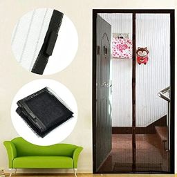 BK IMPEX Magic Mesh Magnetic Mosquito Screen Door Net Curtain with Magnets Reinforced Polyester Mesh Curtain Back Door Mesh with Full Frame Hook & Loop image 3