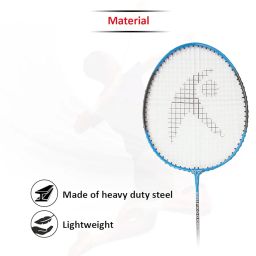 Hipkoo Sports Badminton Racket Set of 2-2 Multi-Coloured Wide Body Aluminium Badminton Rackets with Cover 1 Net and 3 Shuttlecocks Lightweight and Sturdy Ideal for Beginners image 5