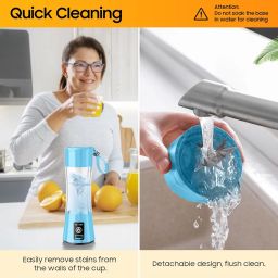 Cordless Personal Size Portable Blender - 380Ml Blender Smoothies and Shakes, BPA Free Traveling Juice Cup with Powerful Blending, Freshly Squeezed in Sports/Travel/Home image 3