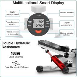 Dolphy Twist Stepper Machine with Resistance Bands, LCD Monitor and Height Adjustable Stepper Exercise Equipment | Tone Your Buttocks, Legs, Thighs, Waist & More for Home Workouts image 2