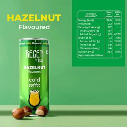 REGEN Hazelnut Coffee – Refreshing Ready-to-Drink Flavoured Milk Coffee, 250 ml Can image 1