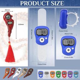 Mantravib Portable Digital Jaap Mala Counter with Detachable Tasbeeh Rotating Prayer Beads Misbaha Mantra Finger Counter for Chanting Count Machine Jaap Mala Tulsi Japa Counter Naam Jap (Multicolor) image 1