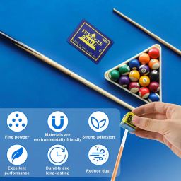 147 Snooker Cue Chalk - 12pcs Billiard Chalk for Pool Stick, Add Friction Prevent Miss, Triangle Boxed Blue image 3
