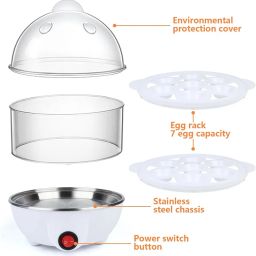 Egg Cookers With Automatic Operation | 14 Egg Capacity Double-Layer Lazy Egg Boiler | Egg Cooker with Two 7-Egg Racks | Overheat Protection | 15.2 cm Measuring Cup image 1