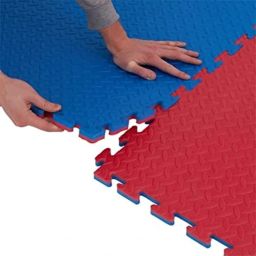 Body Maxx Exercise Mat with EVA Foam Interlocking and Protective Flooring for Gym Equipment 1 Meter x 1 Meter x 25mm, Blue & Red, (Pack of 8) image 3