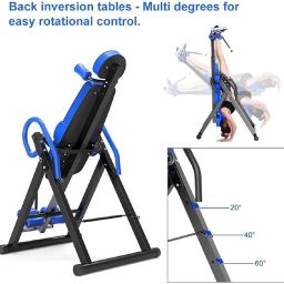 IRIS Heavy Duty Inversion Table with Headrest & Adjustable Protective Belt Back Stretcher Machine for Pain Relief Therapy image 1