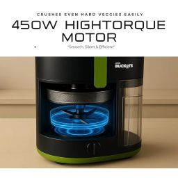 AQS BUCKETS 450W Max Power Juicer Machines, Juicer Vegetable and Fruit with 3.2" Wide Mouth Chute, Centrifugal Juicer Extractor, Fast Juicing & 2 Speeds Setting, BPA-Free, Easy to Clean, Black image 1