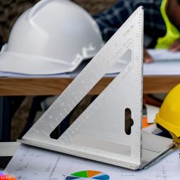 Oblivion Double Side Scale Aluminium Alloy Metric Inch Triangle Ruler Measurement Hand Tools, Speed Square, Square Layout Tool (7 inch Speed Square) image 2