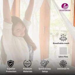 Divayanshi Foldable Polycotton Mosquito Net (Machhardani) for Single Bed (Blue, 4 x 6.5 ft) | Strong & Breathable | Easy Setup, Lightweight, Portable & Ideal for Home & Travel image 5