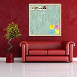 ArtzFolio Abstract Style D1 | Bulletin Board Notice Pin Board | Vision Soft Board Combo with Thumb Push Pins & Sticky Notes | Natural Brown Frame | 12 x 12 inch (30 x 30 cms) image 4