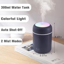 Super fitwell h20 Cool Mist Ultrasonic Humidifier for Room Moisture, Aroma Diffuser for Home, Essential Oil Diffuser with Colorful Light, Ideal for Office, car, Travel, Home (Multi Color) 300ml image 1