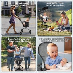 Antarkhoj Lightweight Travel Stroller for Baby & Toddlers - Easy Fold & Compact Foldable Baby Stroller Travel and Outdoor Use Sunshine Baby Stroller and 360 ° Rotating Seat,Adjustable Handle,Soft Wheel,No Assembly Requir image 5