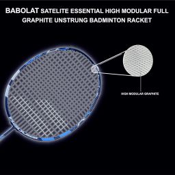 BABOLAT SATELITE ESSENTIAL HIGH MODULAR FULL GRAPHITE UNSTRUNG BADMINTON RACKET WITH LIFE PLUS 70 STRING 10.2M,0.70MM GAUGE image 2