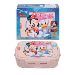 JAYPEE Steel Tek Jr. Insulated Lunch Box Mickey Mouse & Donald Duck, Pink, 400 ml | Airtight Tiffin Box for School Kids Inner Stainless Steel Mini Box | Bpa Free image 5
