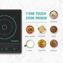 Crompton Instaserve 1500 W Induction Cooktop New with Tactile Push Buttons | 7 One touch Cook Menus | Overvoltage Shield Protection image 2