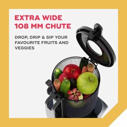 NUUK DRIP Self-Feeding Cold Press Juicer For Home | Mimics Hand Squeezing for Max Nutrients | Fruit & Vegetable Slow Juicer Machine | Patented Fused Strainer For Max Juice | 100% BPA Free Tritan Jars image 2