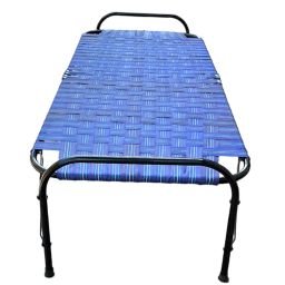 NATTNAK Single Folding Bed Size 2.5x6Ft Iron Frame with Nylon Niwar Home Outside Picnic Use SpaceSaving Folding Cot image 5