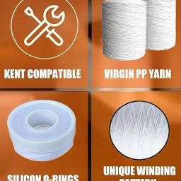 10'' Pre-Filter Cartridge Suitable for Kent POWP-Sediment Filter 10'' Thread WCAP | Made for All Kent RO, UV Water Purifiers | Spun Filter PP Candle Solid Filter Cartridge (Pack of 1) AQUAFRESH-1 image 1