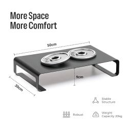 Livzing Metal Monitor Stand Monitor Riser Desk Organizer Supports Upto 20 KG Multipurpose PC Computer Screen Gaming Notebook Desktop Laptop Printer Stand Shelf For Home and Office Black image 1