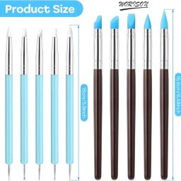 worison 10 Piece Silicone Clay Sculpting Tool Set – Dual Ended Clay Shapers and Sculpting Brushes for Modeling, Dotting, Pottery, Polymer Clay, and DIY Art Projects image 3