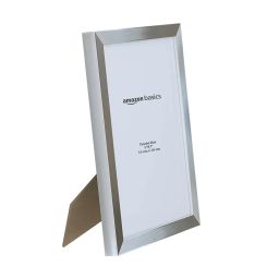 amazon basics Rectangular Wood Matted Photo Frames | Wall Mount & Tabletop | Nickel Finish | Set of 2 Photo frames | Size: 13 x 18 cm x 1.5cm each image 3