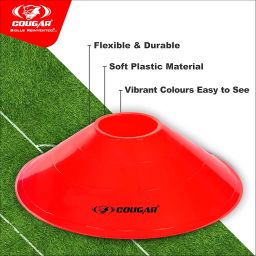 COUGAR Cone Marker, Cone Marker Set, Saucer Cones - Pack of 20, Space Marker, Ground Marker (Multicolour), Agility Training Equipment image 1