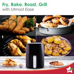 Wonderchef Neo Digital Air Fryer | Rapid Air Technology | 6 Pre-Set Menu Options | Temperature and Time Control | Automatic Shut-Off | Compact Design | 4.5 Litres | 1 Year Warranty | 1500 Watts|Black image 4