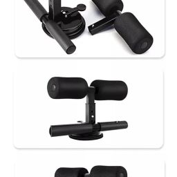 FOREWAY Sit-ups Assistant Device, Upgraded Sit-up Fitness Equipment Muscle Exercise Abdominal Device Portable Sit Up Bar with Foam Padded for Floor 3 Positions for Abs Home Workout (Black Color) image 2