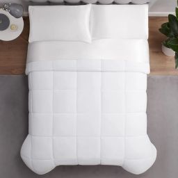 Serta ComfortSure Soft Box Stitched Down Alternative Bedding Comforter Duvet Insert with 4 Corner Loops for All Season, Queen, White image 3