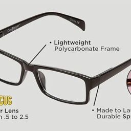 HDR MALL Reading Glasses from One Power Readers - Read Small Print and Computer Screens - no Changing Glasses(1 Piece) image 2