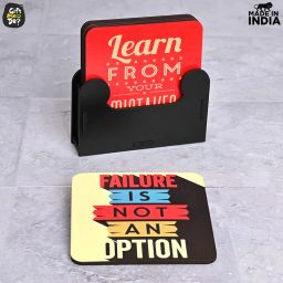 Gkd Coaster Set Of 6 Motivational Wooden Coasters With Proper Coaster Stand Designer Coaster Set Fit For Tea Cups,Coffee Mugs (Square 3.8X3.8 Inch) (Motivational Quotes) image 2