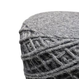 ZIKR THE STUDIO Handwoven Rope Pouf Ottoman, Grey, Textured Weave Pattern, Set of 2 image 1
