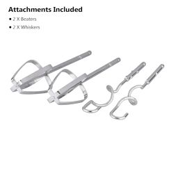 Hand Mixer with Stainless Steel Attachments, 7 -Speed, Includes; Beaters, Dough Hooks, Ice-Cream Egg Cake/Cream Mix, Egg Bitter (Color May Vary) image 4