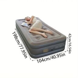 MARJI&ANUVRUTTI Inflatable Airbed with Built-in Air Pump with Sleeping Air Pillow | Comfortable Air Mattress for Indoor & Outdoor Use | Easy Setup & Portable (1 x Sleeping Pillow Free) image 1