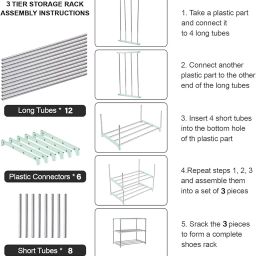 PulGos Multipurpose Portable Shoe Rack for Home Storage, Easy to Move & Assemble, Multicolor PVC and Plastic Rack with 3 Shelves, Versatile and Durable Shoe Organizer for Any Room image 3