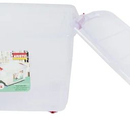 ARISTO Multipurpose Plastic Storage Container Box with Wheels 45 LTR (Clear, Transparent) Rectangular image 5