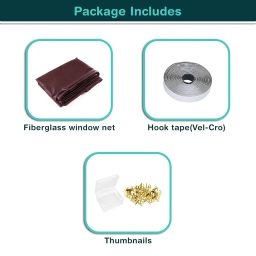 Safemyles Polyester Magnetic Window Mosquito Net with Self Adhesive Hook Tape Windows Height 120 cms X Width 90 cms (47x35 inches or 4x3 feet - Brown) image 4