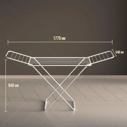 Amazon Basics Premium Cloth Drying Stand - 3 Way Folding, Lightweight, 42 Feet Drying Length, 20 Drying Rails (Silver) image 4