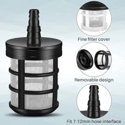 2pcs Water Inlet Micro Pump Filter SS Net Strainer for Diaphragm Pump Inlet Hose Pipe End Suction Filter, Pumping Water, Sprayer, Car Washer, Filtration image 1