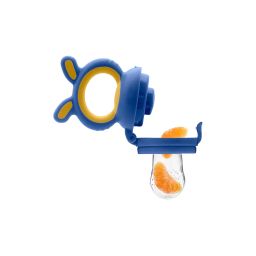 BeeBaby Soft Silicone Nibbler with Extra Mesh for Babies, Baby Fruit & Food Feeder, Anti Choking Fruit Pacifier, Teether for Infant, 100% BPA Free, 3 Months+ (Chewy - Blue) image 1