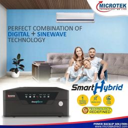 Microtek Smart Hybrid 1275 Digital & Sinewave 1125VA/900W Inverter, Support 1 Battery With 3 Year Warranty for Home, Office & Shops image 2