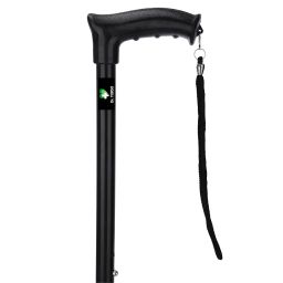 All New Walking Stick with Adjustable Height | Anti-Slip Base for Patients, Old People or Physically Challenged (Black) image 1