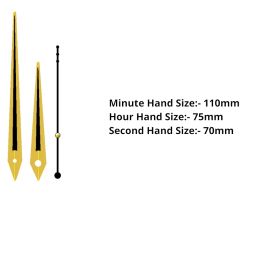 Ingo creation Analogue Plastic Sweep/Silky Silent (NO Tic-Tic Sound) Quartz Movement Machine with Golden Hands Kit for Wall Clock image 1