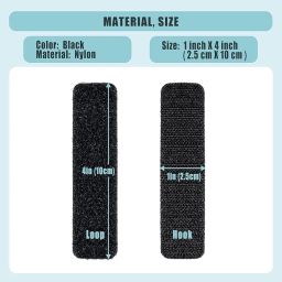 Bonzella 20pcs Self Adhesive Hook and Loop Strips Tape 1x4 Inch Velcro Tapes,Mosquito net Mounting Tape For Home,Office,Carpet,Multipurpose Double Sided Hook & Loop Tape for Crafting & Hanging (Black, 1in X 4in) image 1