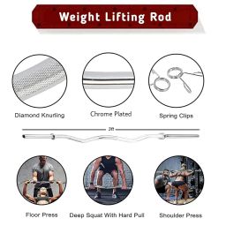 Home Gym Weight Set, 20 kg Barbell with Plates, EZ Curl Bar, Dumbbell Handles, Spring Collars (8 KG) image 1