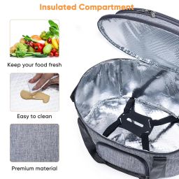 Double-Layer Slow Cooker Carrying Bag for 6-8 Quart CrockPot and Hamlton Beach Slow Cooker, Travel Bag with Lid Fastener for Crock-pot, Portable Carrier Case Slow Cooker Bag with See-thought Window image 4